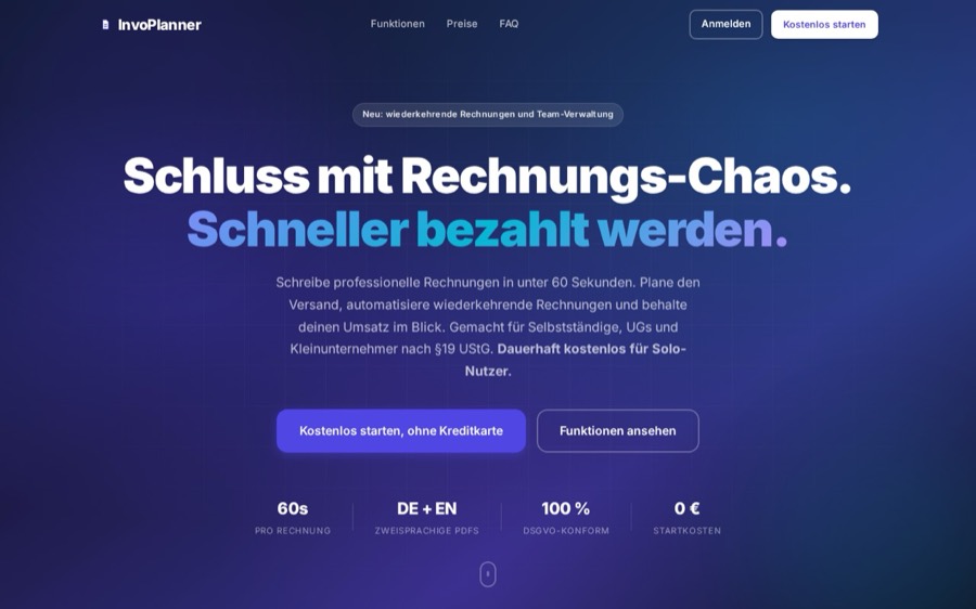Projektansicht: Rechnungs- und CRM-Plattform